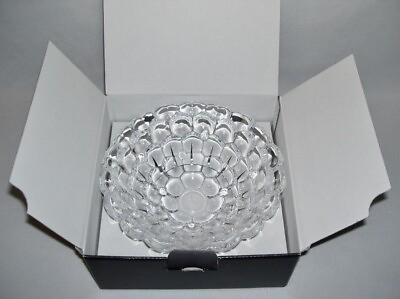 #ad ORREFORS 7.5quot; Textured Berry Designed Crystal BOWL w Box Raspberry Sweden $74.00