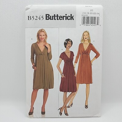 #ad Butterick 5245 Misses#x27; Pullover Dress Sewing Pattern Plus Size 16 24 Uncut $7.99