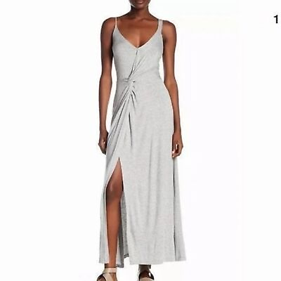 #ad #ad The Vanity Room Gray Twist Front Maxi Dress Long Size Large Sleeveless NWT $19.96