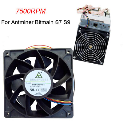#ad #ad 7500RPM Cooling Fan Replacement 4 pin Connector For Antminer Bitmain S7 S9 x l $23.53