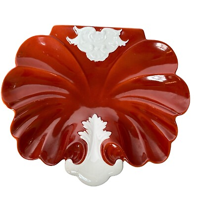#ad Mottahedeh Vista Alegre Portugal Red Regal Accent Platter Dish 9quot;W 8quot;L C $32.95