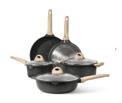 #ad Carote Nonstick Pots and Pans Set 8 Pcs Induction Kitchen Cookware Sets Black $49.59