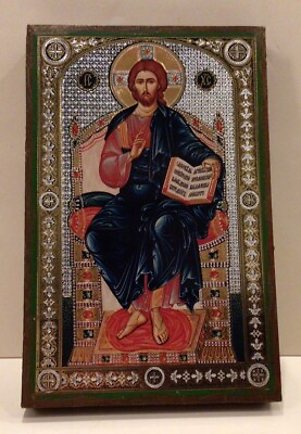#ad Russian Wooden Icon quot; The Lord Pantocrator on the Thronequot; 775quot; x 5quot; $29.95