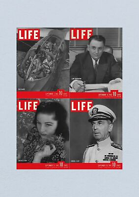 #ad Life Magazine Lot of 4 Full Month of September 1942 7 14 21 28 WWII ERA $36.00