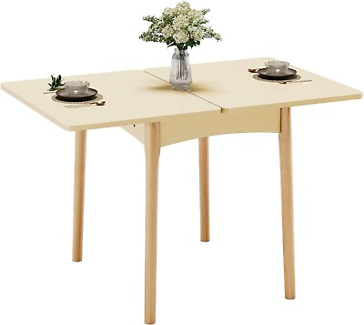 #ad Folding Dining Table Space Saving Multipurpose Dining Table for Kitchen Beige $95.97