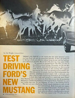 #ad 1964 Road Test Ford Mustang illustrated $19.99