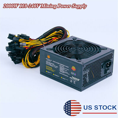 #ad 2000W Modular Mining Power Supply For Rig Coin Miner Eight Graphic Card $127.66