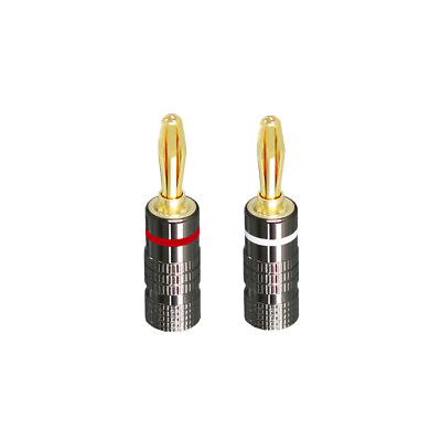 #ad 4pcs Audio Screw Banana Plug 4.5mm Gold Plated Speaker Wire Jack Connector Parts $5.87