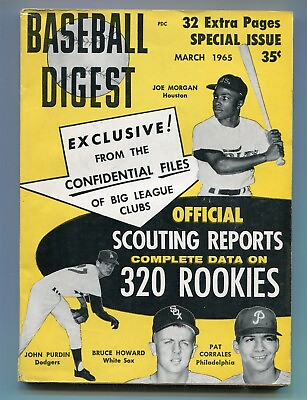 #ad Joe Morgan 1965 Baseball Digest Magazine Colt 45s 88571b56 $24.95