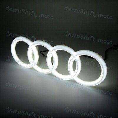 #ad X1 For Audi Chrome Grille Front Hood A1 A3 A4 A5 A6 A7 Q3 Q5 Q7 LED Emblem White $35.28