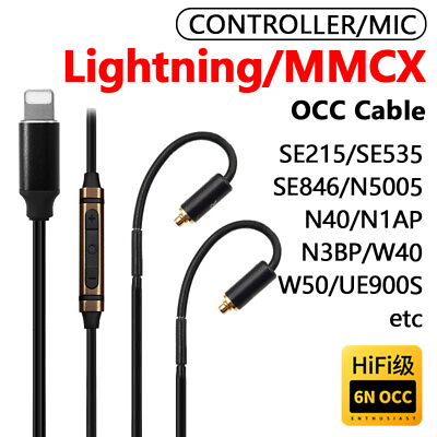 #ad HiFi Occ Earphone cable for SHURE SONY AKG Westone Beyerdynamic Fiio Mic Control $30.46