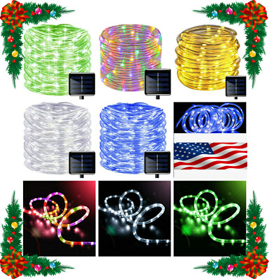 #ad Solar LED powered Fairy String Rope strip Lights Waterproof Outdoor garden patio $15.99