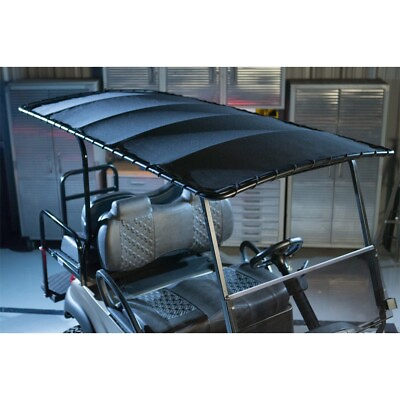 #ad 84quot; RedDot Topsail Bimini Style Canvas Golf Cart Roof Tubular Sun Top Black $259.95