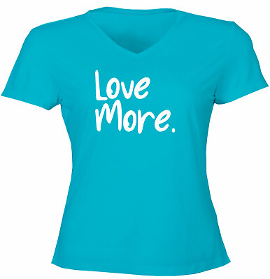 #ad Love More Juniors Women Vneck T Shirt Short Sleeve Comfy Gift Printed More Love $17.85