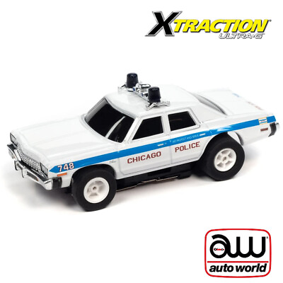 #ad Auto World Xtraction Blues Brothers Chicago Police 1974 Dodge Monaco HO Slot Car $29.99
