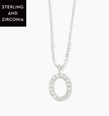 #ad 💎Touchstone Crystal Initial Necklace Sterling Silver Zirconia 15 18” New $44.00