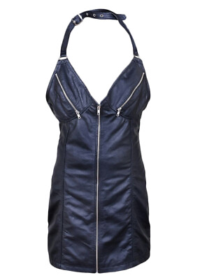 #ad New Women Genuine 100 % Lambskin Leather Designer party wear Ladies Dress WD136 $149.99