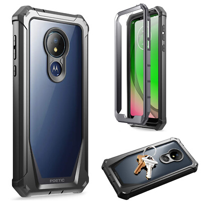 #ad Poetic Shockproof Case For Moto G7 Power Cover with Screen Protector Black $14.85