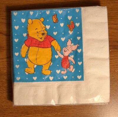 #ad WINNIE THE POOH Piglet and Pooh LUNCH NAPKINS 16 Party Supplies Dinner $10.00
