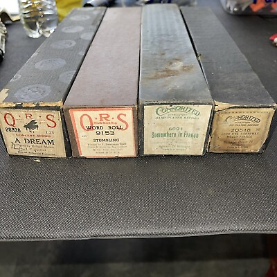 #ad Vintage Player Piano Rolls 4 Total $28.00