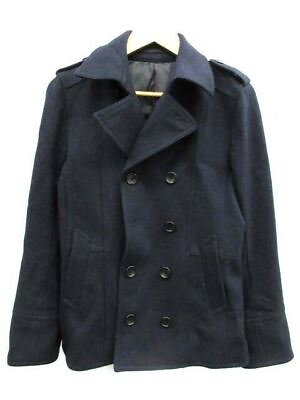 #ad Michelle Cran Homme M.K Coat Peacoat Short Length 46 Navy Blue Dt Mens $112.02