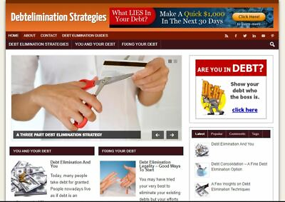 #ad Debt Elimination turnkey blog website make money online from home $6.98