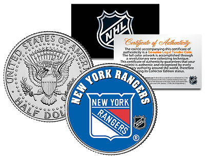 #ad NEW YORK RANGERS NHL Hockey JFK Kennedy Half Dollar U.S. Coin * LICENSED * $8.95