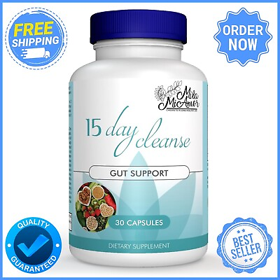 #ad Gut and Colon Support 15 Day Cleanse Detox 30 CAPSULES Non GMO US FREE SHIPPING $25.99