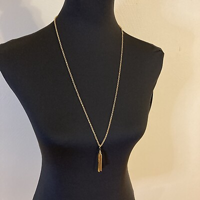 #ad Gold Tone Long 30 inch Womens Necklace Made in Columbia $12.99