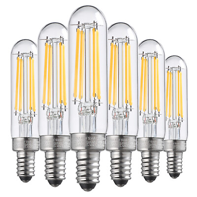 #ad 6 Pack E12 Candelabra Bulb Dimmable T6 LED Bulb Clear Glass 2700K Soft White $21.99