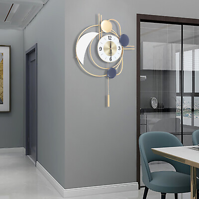 #ad Modern Inspired Wall Clock Nordic Metal Hanging Clocks 3D Mute Design Art Decor $53.21