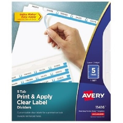 #ad Avery Print amp; Apply Clear Label Dividers Index Maker® Easy Apply Printable Lab $23.59