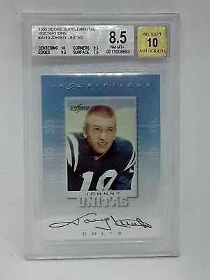 #ad Johnny Unitas 1999 Score Supplemental Inscriptions ON CARD AUTO Baltimore Colts $269.99