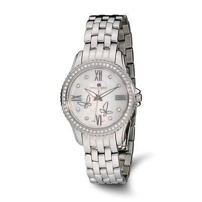 #ad Ladies Charles Hubert Stainless Steel Mother of Pearl Dial Watch XWA5553 $205.95