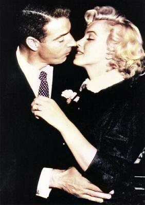 #ad RARE COLOR NEW YORK YANKEES Joe DiMaggio WITH HIS NEW WIFE MONROE $13.00