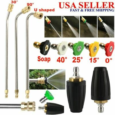 #ad High Pressure Washer Gutter Cleaner Rod Nozzle For Lance Wand 1 4#x27;#x27;Quick Connect $19.39