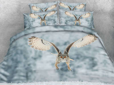 #ad Flying Red Eye Owl 3D Printing Duvet Quilt Doona Covers Pillow Case Bedding Sets AU $279.00
