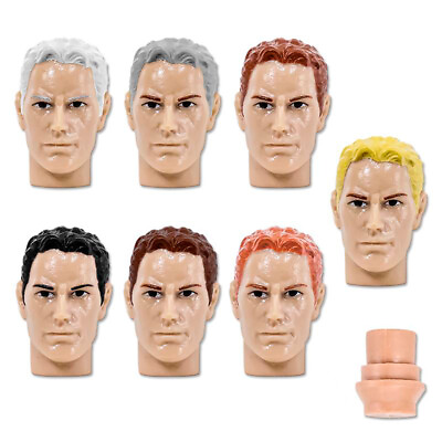 #ad Set of 7 Male Heads for Type S Retro 8 Inch Male Bodies 2020 FTC VER. $32.98