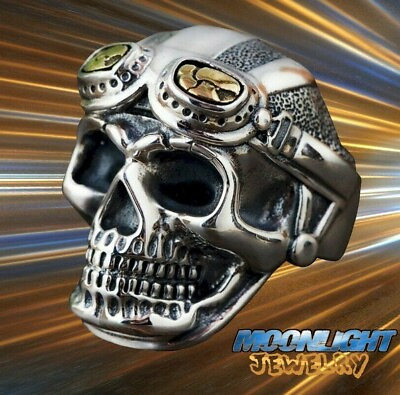 #ad New Skull Goggles Helmet Racing Vintage Mens Gothic Biker Ring $10.95