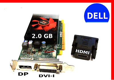#ad HDMI DVI DisplayPort Dell 2GB PCI E Video Graphics Card. Low Profile SFF $19.59