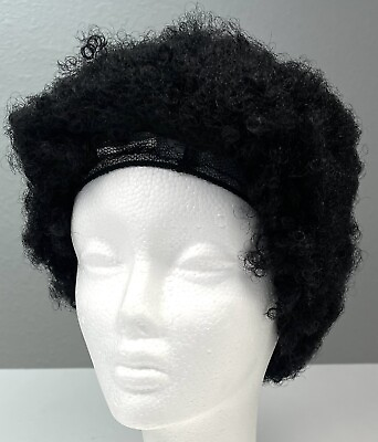 #ad Mens Tight Curl Black Lace Front AFRO WIG Hairpiece Costume Halloween EUC $18.99