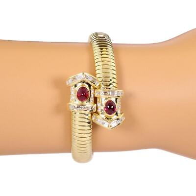 #ad Snake 18k Bracelet Diamond amp; Ruby Yellow Gold Flex Cuff $5699.00