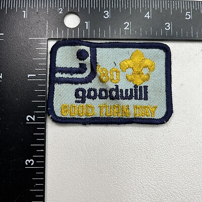 #ad Vtg 1980 Good Turn Day GOODWILL Boy Scout Patch 75YG $4.27