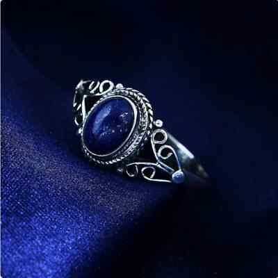 #ad Lapis Lazuli Gemstone Ring 925 Sterling Silver Handmade Statement Ring KS198 $11.04