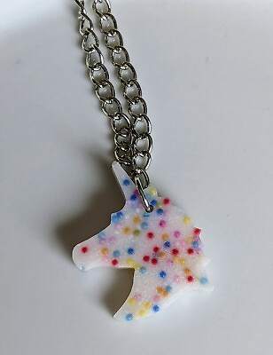 #ad Unicorn Sprinkles Necklace. Made of resin. Chain measures 18quot;. $9.99