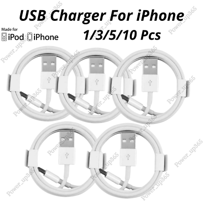 #ad USB Charger Cable Data Charging Cord For iPhone 14 13 12 11 XS XR X SE 8 7 6 Lot $9.49