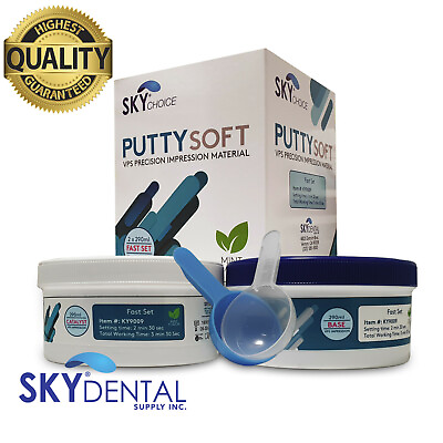 #ad Dental Putty Fast Regular Set PVS VPS Impression Material Mint Hexa 2 x 300 ml $34.89