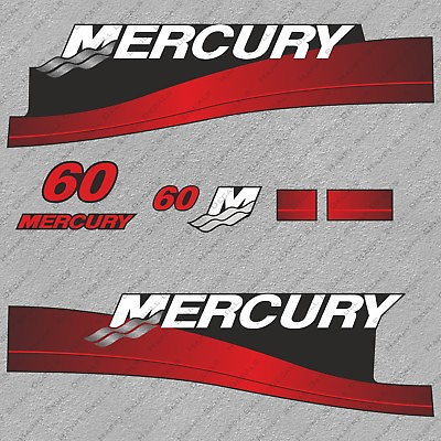 #ad Mercury 60 hp Two Stroke outboard engine decals sticker set reproduction 60HP $49.49