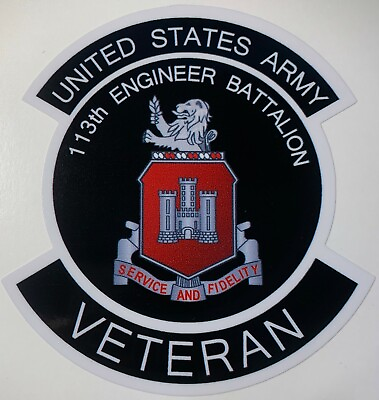 #ad US Army 113th Engineer Battalion Veteran Sticker Waterproof D603 $5.90