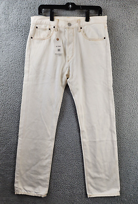 #ad RE DONE 50s Straight Leg Jeans Men#x27;s 32 Faded White Belt Loops Five Pockets $108.29